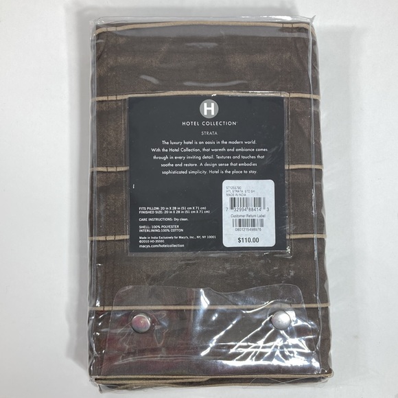 Hotel Collection Strata Standard Pillowsham Constructed Polyester Dk Brown - Picture 7 of 8